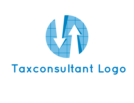 arrows inside circle with graph logo