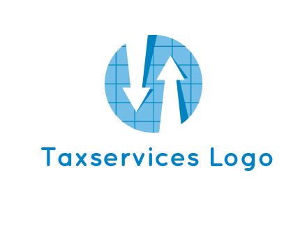arrows inside circle with graph logo