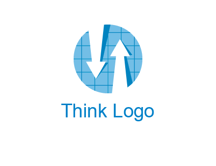 arrows inside circle with graph logo