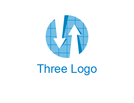 arrows inside circle with graph logo