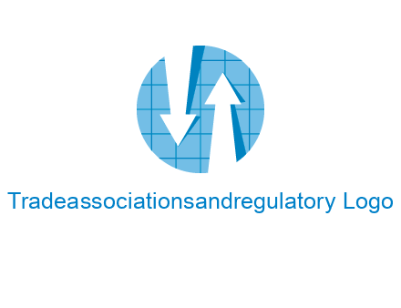arrows inside circle with graph logo