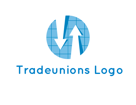 arrows inside circle with graph logo