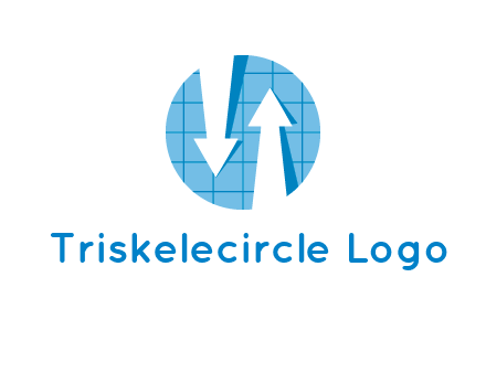 arrows inside circle with graph logo