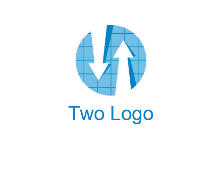 arrows inside circle with graph logo