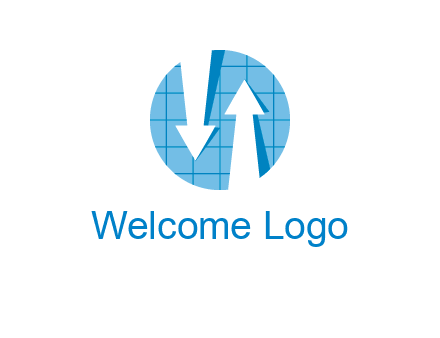 arrows inside circle with graph logo