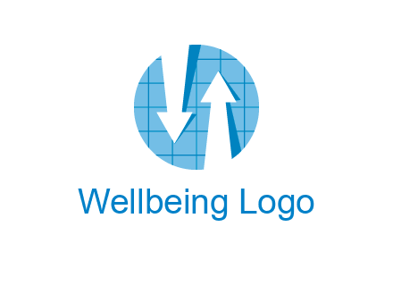 arrows inside circle with graph logo