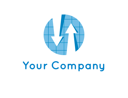 arrows inside circle with graph logo