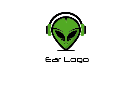 alien face with headphones logo