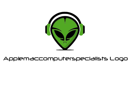 alien face with headphones logo