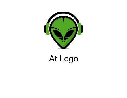 alien face with headphones logo
