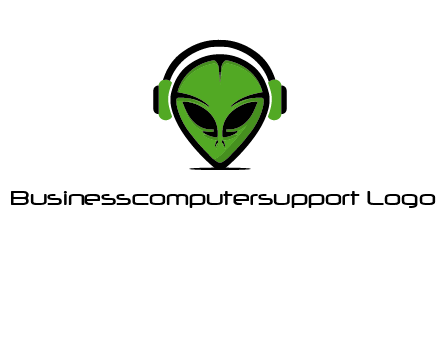 alien face with headphones logo