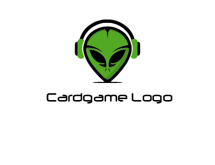 alien face with headphones logo