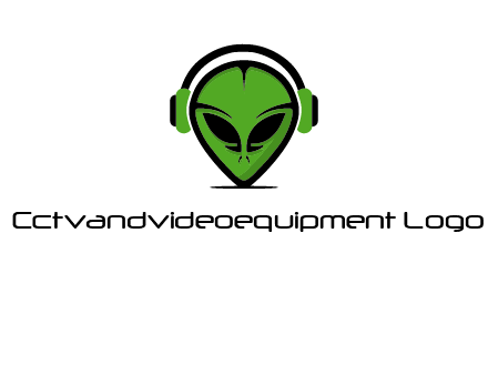 alien face with headphones logo