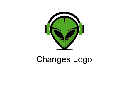 alien face with headphones logo