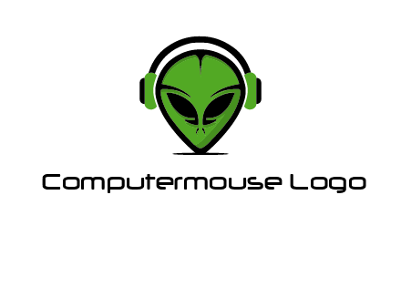 alien face with headphones logo