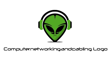 alien face with headphones logo