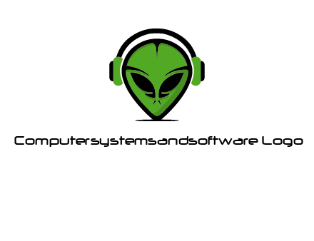alien face with headphones logo