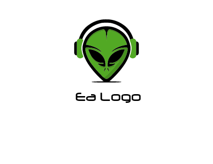 alien face with headphones logo