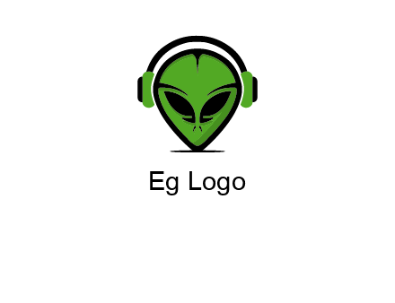 alien face with headphones logo