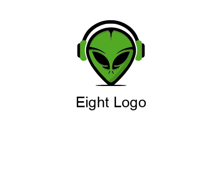 alien face with headphones logo