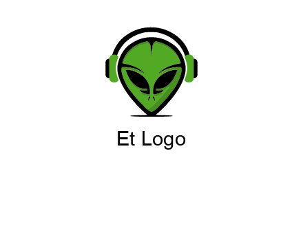 alien face with headphones logo
