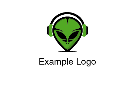 alien face with headphones logo