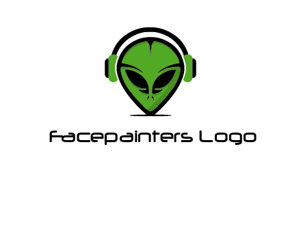 alien face with headphones logo