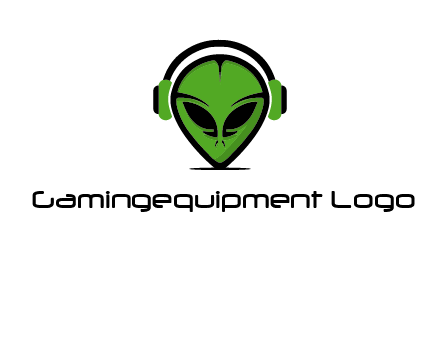 alien face with headphones logo