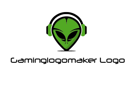 alien face with headphones logo
