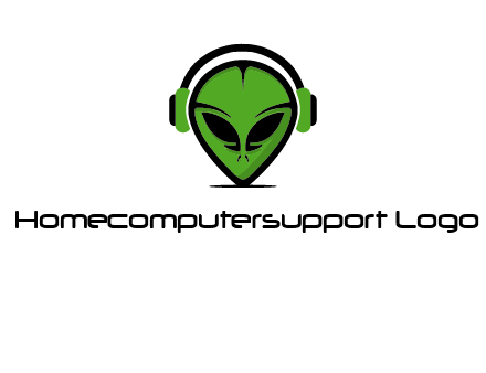 alien face with headphones logo