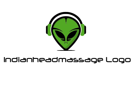 alien face with headphones logo