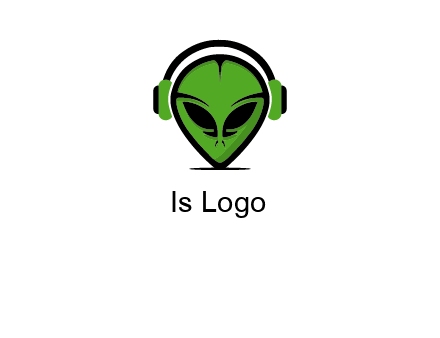 alien face with headphones logo