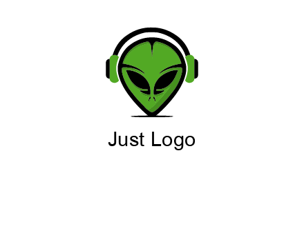 alien face with headphones logo