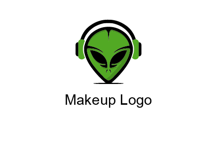 alien face with headphones logo