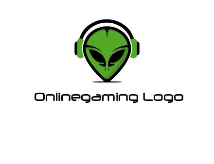 alien face with headphones logo