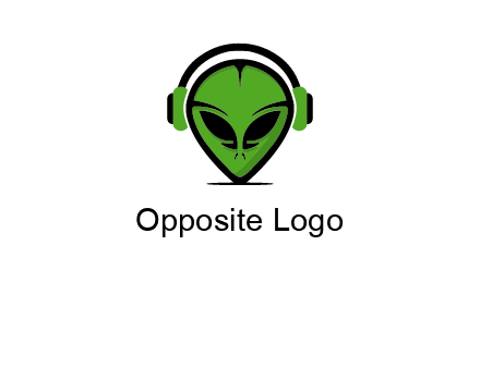 alien face with headphones logo