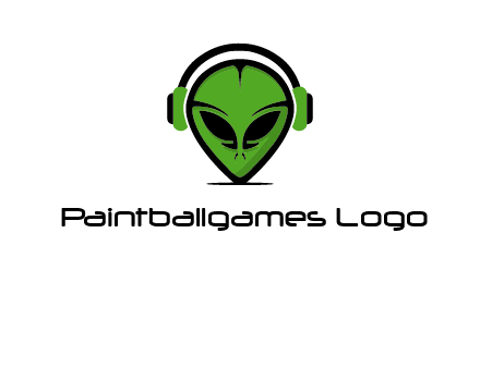 alien face with headphones logo