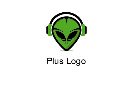 alien face with headphones logo