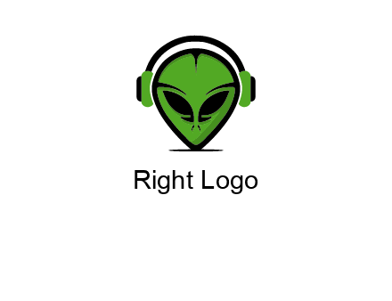 alien face with headphones logo