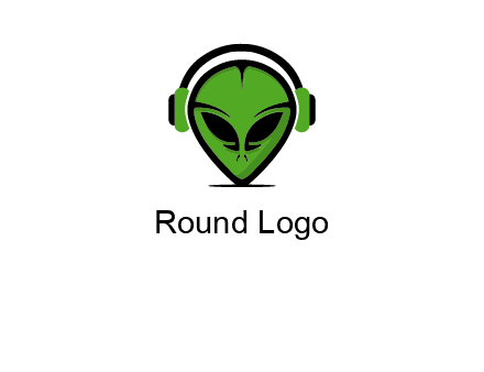 alien face with headphones logo