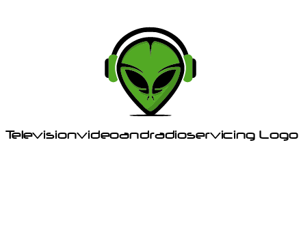 alien face with headphones logo