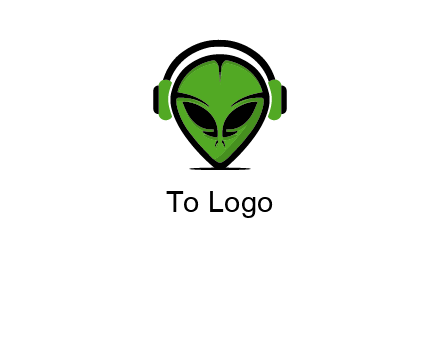 alien face with headphones logo