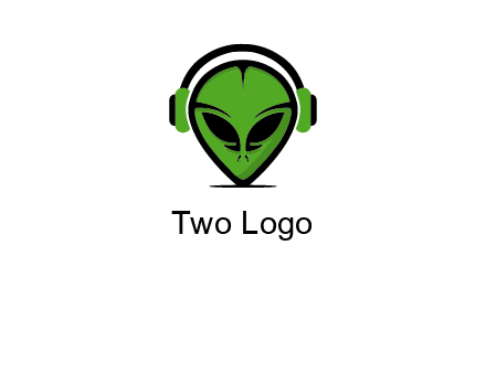 alien face with headphones logo