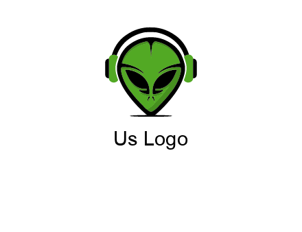 alien face with headphones logo