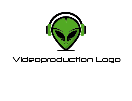 alien face with headphones logo