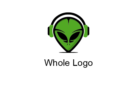 alien face with headphones logo