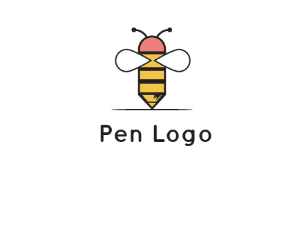 honey bee pencil logo