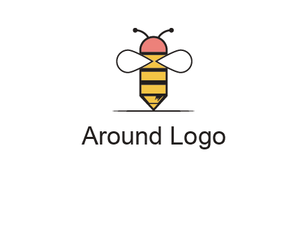 honey bee pencil logo