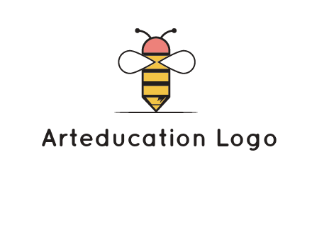 honey bee pencil logo