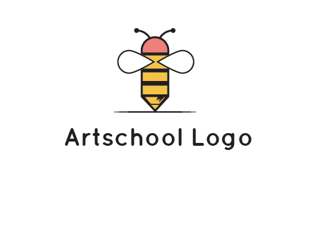honey bee pencil logo
